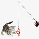 Maxbell Retractable Cat Wand Catcher Exerciser Functional Comfortable to Hold Sturdy Clownfish