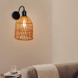 Maxbell Wall Sconce Rattan Fixture Ornament for Hotel Corridor Not Included Bulb