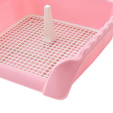 Maxbell Pet Cat Training Toilet Tray Detachable Lattice Dogs Toilet for Indoor Pink Medium