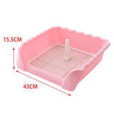 Maxbell Pet Cat Training Toilet Tray Detachable Lattice Dogs Toilet for Indoor Pink Medium