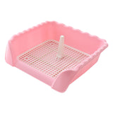 Maxbell Pet Cat Training Toilet Tray Detachable Lattice Dogs Toilet for Indoor Pink Medium