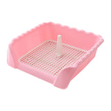 Maxbell Pet Cat Training Toilet Tray Detachable Lattice Dogs Toilet for Indoor Pink Medium