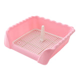 Maxbell Pet Cat Training Toilet Tray Detachable Lattice Dogs Toilet for Indoor Pink Medium