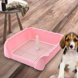 Maxbell Pet Cat Training Toilet Tray Detachable Lattice Dogs Toilet for Indoor Pink Medium