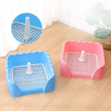 Maxbell Pet Cat Training Toilet Tray Detachable Lattice Dogs Toilet for Indoor Pink Medium
