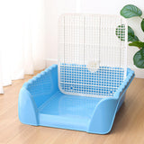 Maxbell Pet Cat Training Toilet Tray Detachable Lattice Dogs Toilet for Indoor Blue Small