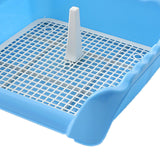 Maxbell Pet Cat Training Toilet Tray Detachable Lattice Dogs Toilet for Indoor Blue Small