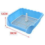 Maxbell Pet Cat Training Toilet Tray Detachable Lattice Dogs Toilet for Indoor Blue Small