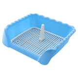Maxbell Pet Cat Training Toilet Tray Detachable Lattice Dogs Toilet for Indoor Blue Small