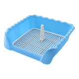 Maxbell Pet Cat Training Toilet Tray Detachable Lattice Dogs Toilet for Indoor Blue Small
