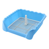 Maxbell Pet Cat Training Toilet Tray Detachable Lattice Dogs Toilet for Indoor Blue Small