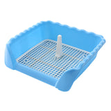 Maxbell Pet Cat Training Toilet Tray Detachable Lattice Dogs Toilet for Indoor Blue Small