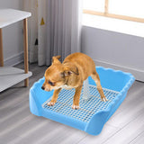 Maxbell Pet Cat Training Toilet Tray Detachable Lattice Dogs Toilet for Indoor Blue Small