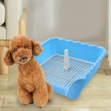 Maxbell Pet Cat Training Toilet Tray Detachable Lattice Dogs Toilet for Indoor Blue Small