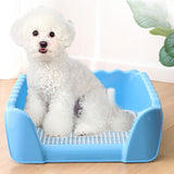 Maxbell Pet Cat Training Toilet Tray Detachable Lattice Dogs Toilet for Indoor Blue Small