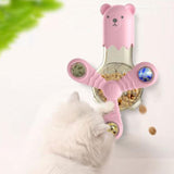 Maxbell Cat Food Dispenser Toy Interactive Cat Toys Rotatable Wheel Cat Feeder Toys Pink