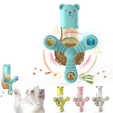 Maxbell Cat Food Dispenser Toy Interactive Cat Toys Rotatable Wheel Cat Feeder Toys White