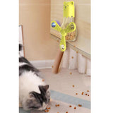 Maxbell Cat Food Dispenser Toy Interactive Cat Toys Rotatable Wheel Cat Feeder Toys Yellow
