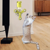 Maxbell Cat Food Dispenser Toy Interactive Cat Toys Rotatable Wheel Cat Feeder Toys Yellow