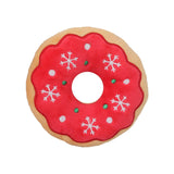 Maxbell Cute Dog Squeaky Toy Squeaky Play Stuffed Animal for Christmas Camping Red Donut