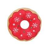 Maxbell Cute Dog Squeaky Toy Squeaky Play Stuffed Animal for Christmas Camping Red Donut