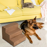 Maxbell Soft Dog Stairs Ladder Indoor Puppy Small Cat High Bed Velvet Brown
