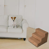 Maxbell Soft Dog Stairs Ladder Indoor Puppy Small Cat High Bed Velvet Brown