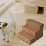 Maxbell Soft Dog Stairs Ladder Indoor Puppy Small Cat High Bed Velvet Brown