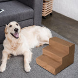 Maxbell Soft Dog Stairs Ladder Indoor Puppy Small Cat High Bed Velvet Brown