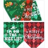 Maxbell Maxbell Set of Pet Dogs Bandana with Hat Christmas Bibs Pet Christmas Costumes Set A