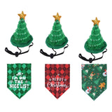 Maxbell Maxbell Set of Pet Dogs Bandana with Hat Christmas Bibs Pet Christmas Costumes Set A