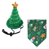 Maxbell Maxbell Set of Pet Dogs Bandana with Hat Christmas Bibs Pet Christmas Costumes Set C