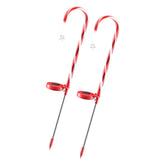 Maxbell 2Pcs Christmas Solar Candy Cane Light Waterproof Stake for Holiday Garden