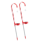 Maxbell 2Pcs Christmas Solar Candy Cane Light Waterproof Stake for Holiday Garden