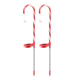 Maxbell 2Pcs Christmas Solar Candy Cane Light Waterproof Stake for Holiday Garden