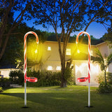Maxbell 2Pcs Christmas Solar Candy Cane Light Waterproof Stake for Holiday Garden