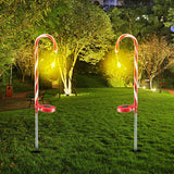Maxbell 2Pcs Christmas Solar Candy Cane Light Waterproof Stake for Holiday Garden