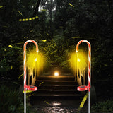 Maxbell 2Pcs Christmas Solar Candy Cane Light Waterproof Stake for Holiday Garden