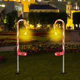 Maxbell 2Pcs Christmas Solar Candy Cane Light Waterproof Stake for Holiday Garden