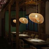 Maxbell Handmade Weaving Bamboo Lamp Shade Hanging Pendant Lamp Cover for Home Decor 50cmx40cm