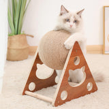 Maxbell Sisal Cat Scratching Rotatable Ball for Pet Kitten Pet Toy Interactive Triangular