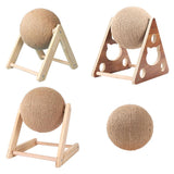 Maxbell Sisal Cat Scratching Rotatable Ball for Pet Kitten Pet Toy Interactive Triangular
