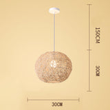 Maxbell Simple Pendant Light Chandelier Hand Weaved Hanging Decor Loft Teahouse 30cm