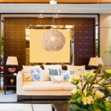 Maxbell Simple Pendant Light Chandelier Hand Weaved Hanging Decor Loft Teahouse 30cm