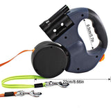 Maxbell Double Retractable Dog Leash with Garbage Bag Box for Small Medium Dogs Gray