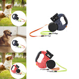 Maxbell Double Retractable Dog Leash with Garbage Bag Box for Small Medium Dogs Gray