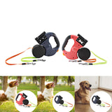 Maxbell Double Retractable Dog Leash with Garbage Bag Box for Small Medium Dogs Gray