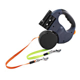 Maxbell Double Retractable Dog Leash with Garbage Bag Box for Small Medium Dogs Gray