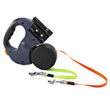 Maxbell Double Retractable Dog Leash with Garbage Bag Box for Small Medium Dogs Gray