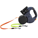 Maxbell Double Retractable Dog Leash with Garbage Bag Box for Small Medium Dogs Gray